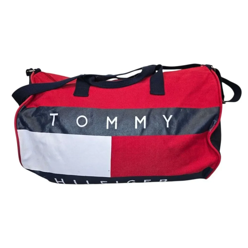 Vintage 90’s Tommy Hilfiger Big Flag Spell Out Duffel Bag Travel Gym